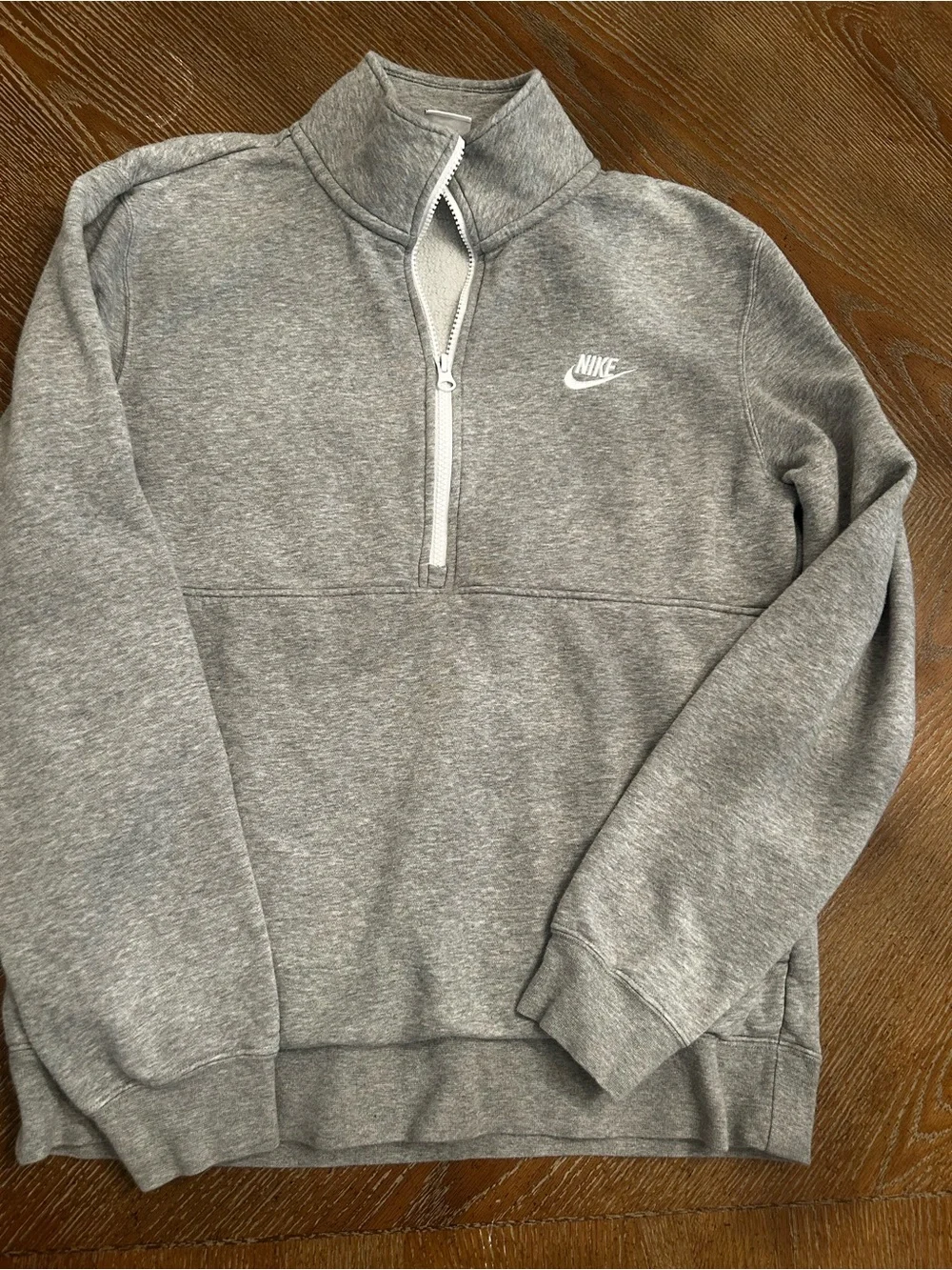 Nike Heather Gray Quarter-Zip Sweatshirt